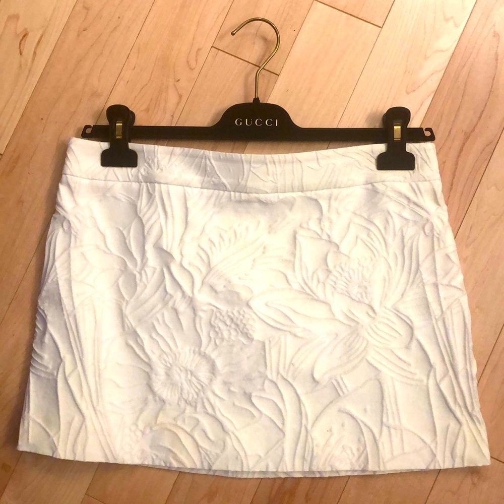 GUCCI white Mini Skirt Floral Size 42